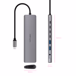 Nanocable 10.16.4608 station d'accueil Avec fil USB 3.2 Gen 1 (3.1 Gen 1) Type-C Gris