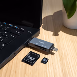 TooQ TQR-3001G lecteur de carte mémoire USB 3.0 Type-A/Type-C Gris - Vue supplémentaire 4
