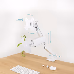 TooQ DB1334TNR-W support d'écran plat pour bureau 86,4 cm (34") Blanc - Vue supplémentaire 4