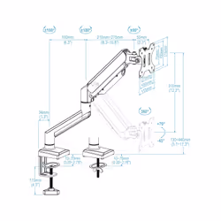 TooQ DB1334TNR-W support d'écran plat pour bureau 86,4 cm (34") Blanc - Vue supplémentaire 6