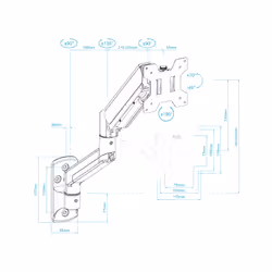 TooQ LP1334TNR-B support d'écran plat pour bureau 86,4 cm (34") Blanc - Vue supplémentaire 8