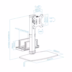 TooQ DB1128TN-B support d'écran plat pour bureau 68,6 cm (27") Noir - Vue supplémentaire 7