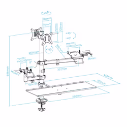 TooQ Support de table pour TPV/Imprimante/Écrans de 17" à 32"/Terminal/Lecteur/Clavier - Vue supplémentaire 5