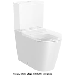 Cuvette sans rebord avec double sortie pour wc à réservoir bas round inspira Roca Couleur : Blanc