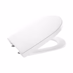 L' abattant et le couvercle des toilettes compactes de la collection THE GAP de ROCA ont un design arrondi. Il s'agit d'une p ...