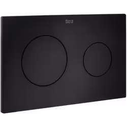 PL10 ONE DUAL de Roca Sanitarios . Placa de accionamiento con descarga dual con acabado negro mate. Activación frontal. Númer ...