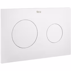 PL10 ONE DUAL de Roca Sanitarios . Placa de accionamiento con descarga dual con acabado blanco mate . Activación frontal. Núm ...