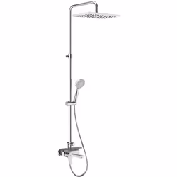 Columna de baño-ducha monomando con repisa, con altura regulable de 1253 a 1653 mm y brazo de ducha orientable. Con caño de l ...
