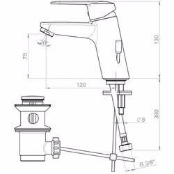Le mitigeur de lavabo VICTORIA de la marque Roca se distingue par son design monotrou avec tirette latérale, permettant une i ...