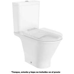 Roca - round the gap Cuvette de toilette sans rebord avec double sortie pour toilettes à réservoir bas