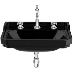 Lavabo carmen mural ou sur colonne (en option) - 650x480mm - noir brillant Roca A3270A1563