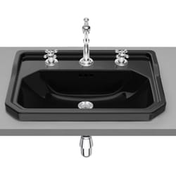 Vasque carmen à encastrer - 600x450mm - noir brillant - 3 trous de robinetterie Roca A3270A5563