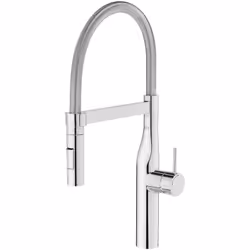 Pro - Mezclador monomando para cocina con caño curvo giratorio con muelle y ducha extraíble de dos funciones con acople magné ...