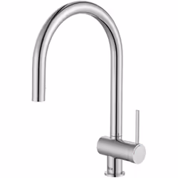 Mezclador monomando para cocina con caño curvo giratorio y ducha extraíble de 2 funciones. Incluye enlaces de alimentación fl ...