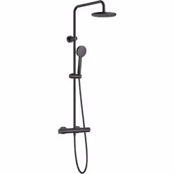 ROCA présente la colonne de douche thermostatique de la collection VICTORIA BASIC . Robinetterie thermostatique noir mat. Com ...
