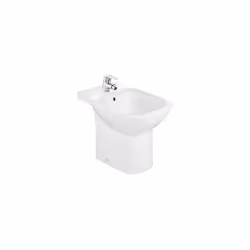 Le bidet DEBBA sans couvercle de ROCA comprend un kit de fixation et un trou centré pour le robinet (non inclus) de votre cho ...