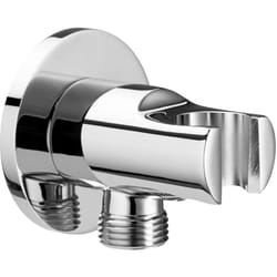 ROCA Coude mural 1/2" et support douchette d'arrivée d'eau pour raccordement flexible de douche, Chromé