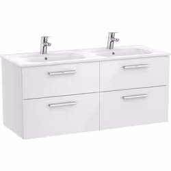 Ensemble complet comprenant : - Meuble suspendu en aggloméré de 16mm d'épaisseur - Lavabo en porcelaine Meuble en 4 tiroirs,  ...
