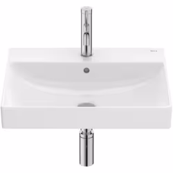 Le lavabo mural en porcelaine pour colonne ou semi colonne appartient à la collection ONA de ROCA . De forme rectangulaire, l ...