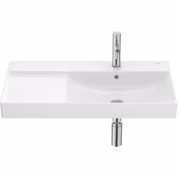 Le lavabo mural en porcelaine fait partie de la collection ONA de ROCA . De forme rectangulaire, le lavabo, avec étagère inté ...