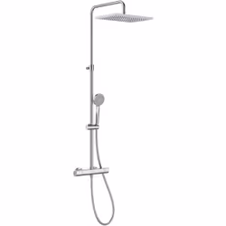 La colonne de douche thermostatique SQUARE de ROCA comprend une pomme de douche avec fonction "pluie", une colonne de douche ...