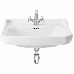 Présentation Lavabo CARMEN mural ou sur colonne (en option) - 650x480mm - blanc brillant - Roca Matériau en porcelaine Lavabo ...