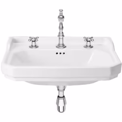 Présentation Lavabo CARMEN mural ou sur colonne (en option) - 650x480mm - Trois trous - Blanc brillant - Roca Matériau en por ...