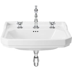 Roca - Lavabo carmen mural ou sur colonne (en option) - 650x480mm - Trois trous - Blanc brillant A3270A1003