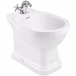 Présentation Bidet au sol CARMEN - blanc brillant - 1 trou de robinetterie - Roca Installation sur pied Longueur : 370mm Larg ...
