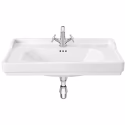 Présentation Lavabo CARMEN mural ou sur colonne (en option) - 800x500mm - blanc brillant - Roca Matériau en porcelaine Lavabo ...