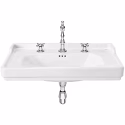 Présentation Lavabo CARMEN mural ou sur colonne (en option) - blanc brillant - 3 trous de robinetterie - Roca Dimensions : 80 ...