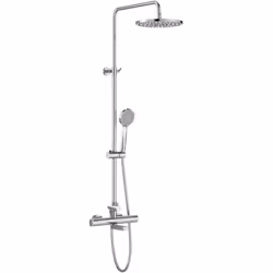 Colonne bain-douche thermostatique avec hauteur réglable de 1295 mm à 1670 mm. Comprend une pomme de douche ø 245 mm avec jet ...