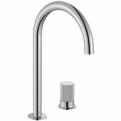 Mezclador monomando para lavabo con maneta Stripes de repisa. Incluye enlaces de alimentación flexibles. Desagüe click-clack  ...