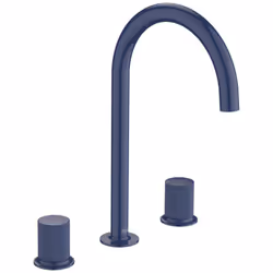 Mezclador bimando para lavabo con manetas Stripes de repisa. Incluye enlaces de alimentación flexibles. Desagüe click-clack d ...