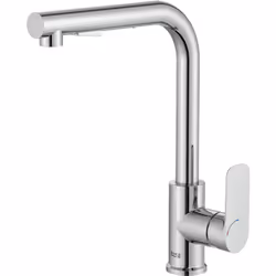 Mitigeur évier monotrou à bec tube mobile et douchette extractible 2 fonctions, livré avec flexibles d’alimentation. Ouvertur ...