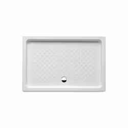 Receveur de douche en céramique ITALIA A poser De forme Rectangulaire ou Carrée avec 3 face émaillées Bonde Ø 90mm à commande ...