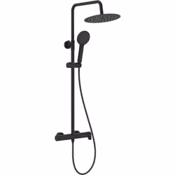 Columna de ducha monomando con altura regulable. Incluye rociador de ø250 mm, ducha de mano de ø110 mm de 3 funciones, flexib ...