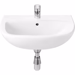 Le lavabo Roca POLO PLUS, en porcelaine blanche, offre une solution pratique et durable pour les installations modernes. Doté ...