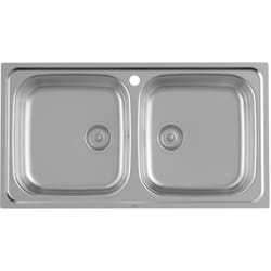 Victoria Roca Evier 2 cuves en acier inoxydable Dimensions : 900x490x160 mm