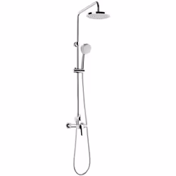 Columna monomando para ducha de la serie VICTORIA BASIC de Roca Sanitarios . Incluye rociador redondo de ø 200 mm, ducha de m ...