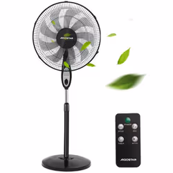 Aigostar Ventilateur sur pied silencieux 9 pales télécommande 3 vitesses 3 modes minuterie de 75 heures oscillant à 80° 60
