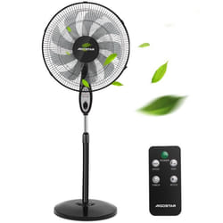 Aigostar Ventilateur sur pied silencieux 9 pales télécommande 3 vitesses 3 modes minuterie de 75 heures oscillant à 80° 60