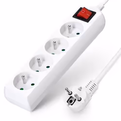 Aigostar - MULTIPRISE 4 PRISES avec interrupteur. Câble 5 mètres sécurité enfants. Prises standards françaises 16A - 250V 2P+ ...