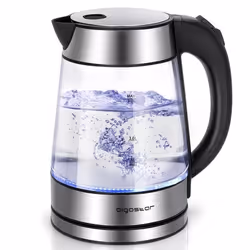 Aigostar Chubby - Bouilloire grande capacité de 1.7L à ébullition rapide et illumination LED bleue. 2200W arrêt automatique.