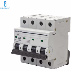 Disjoncteur magnéto-thermique 4P 20A courbe C | Aigostar Disjoncteur magnéto-thermique 4 pôles qui protège les circuits domes ...