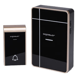 Aigostar - sonnette de porte digitale sans fil fonctionnant sur batterie IP44 porte de bureau 150M noir/or 7988