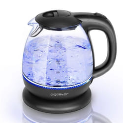 Aigostar Elfin - Bouilloire compacte de 1 litre 0% BPA en verre borosilicate et avec illumination LED 2200 W. Ébullition rapide.