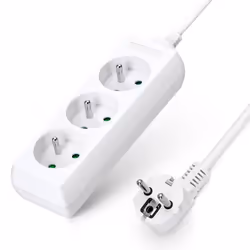 Aigostar - Multiprise 3 prises 16A 2P+T. Câble rallonge 3m sécurité enfant.