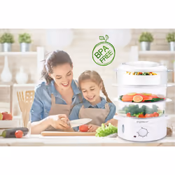 Aigostar 30CFO cuiseur vapeur 3 Nombre de paniers Pose libre 800 W Transparent, Blanc