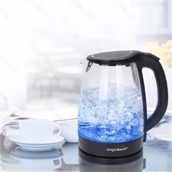 Aigostar 30GOM bouilloire 1,7 L 2200 W Noir, Transparent